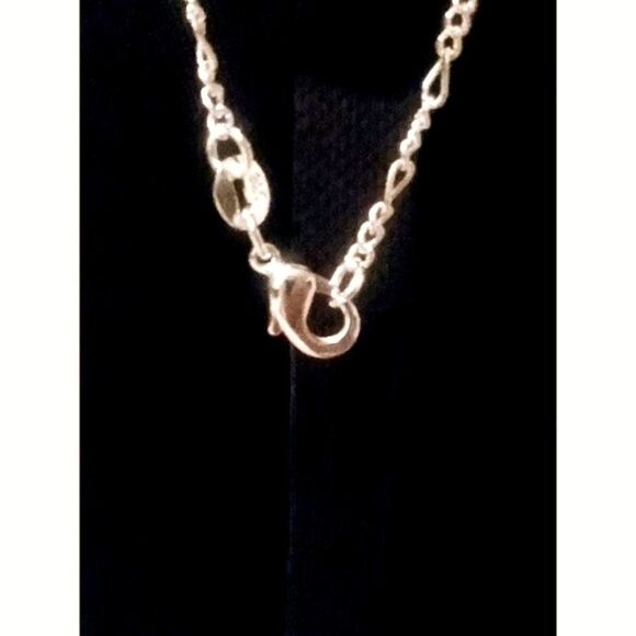 BLUE LACE AGATE STONE HAND CRAFTED WIRE WRAPPED PENDANT SILVER CHAIN NECKLACE - Picture 5 of 5